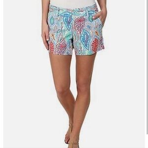 Lilly Pulitzer Callahan Shorts Multi Let Minnow Coral Blue Size 0
